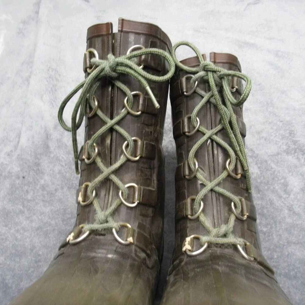 Hodgman Duck Boots Men 9 Insulated Waterproof Hunter Green Vintage Military 1984